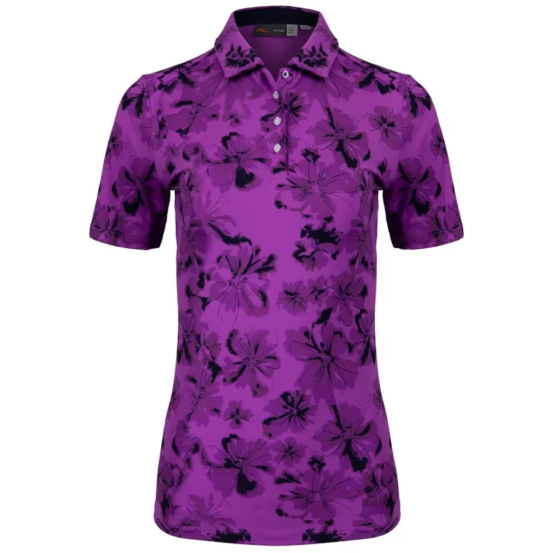 Kjus Women Enya Printed Polo S/S Foxglove/Atlanta Blue