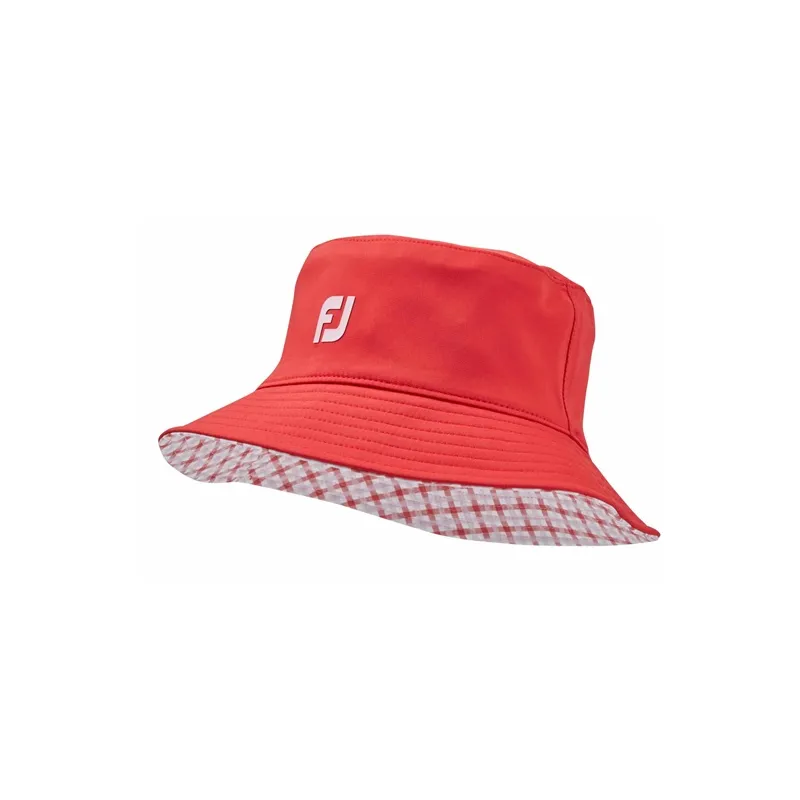 FJ Reversible Bucket Hat Red /Gingham